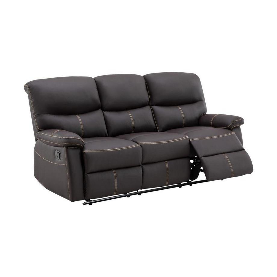 Vente-unique Canapé 3 places et un fauteuil relax en simili marron CANBY  