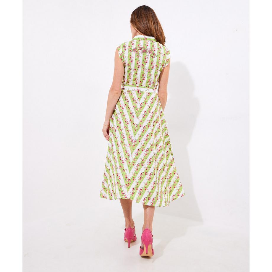 Joe Browns Gestreiftes geblümtes tailliertes Kleid  