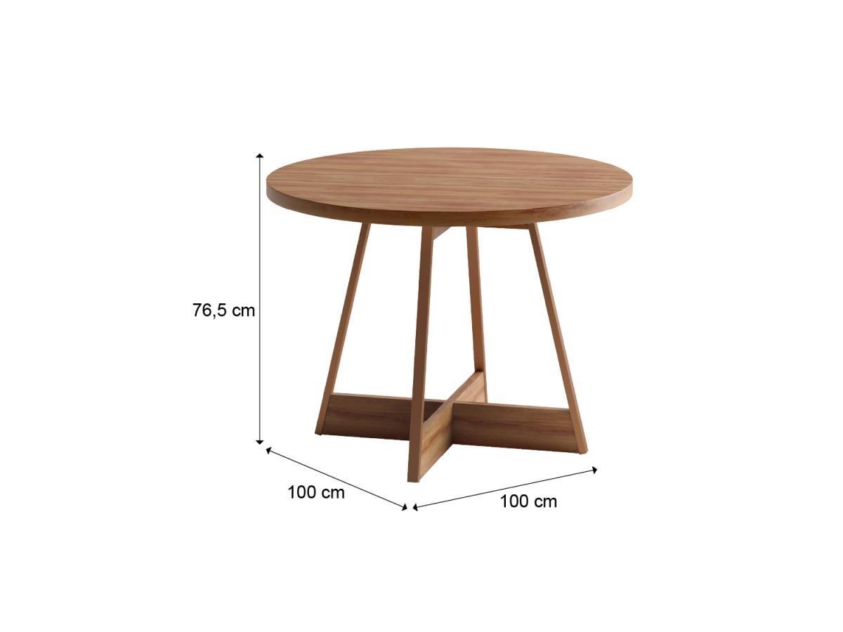 Vente-unique Table à manger 2 couverts - Naturel Foncé - EVILIO  