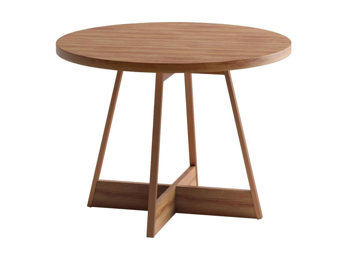 Vente-unique Table à manger 2 couverts - Naturel Foncé - EVILIO  