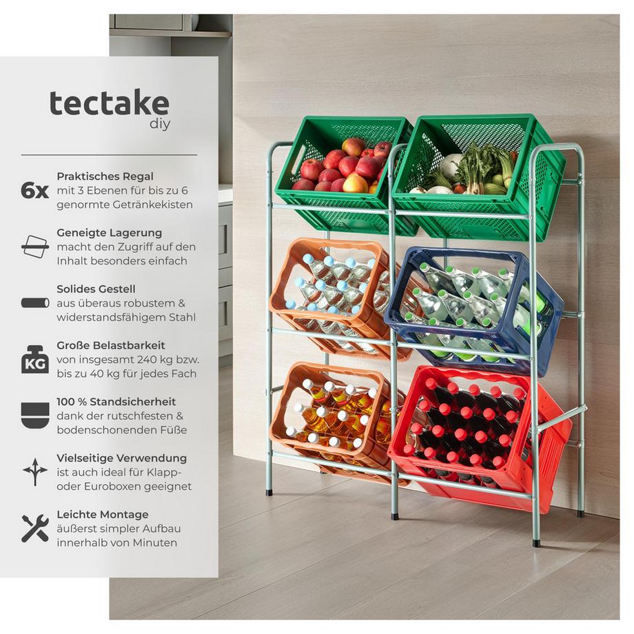 Tectake Scaffale per casse di bevande  in acciaio  