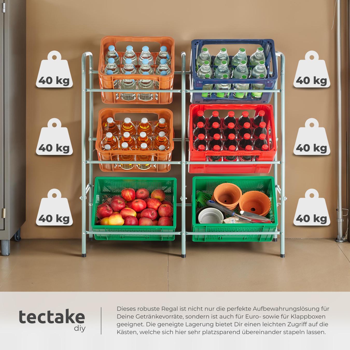 Tectake Scaffale a ripiani per casse di bevande  