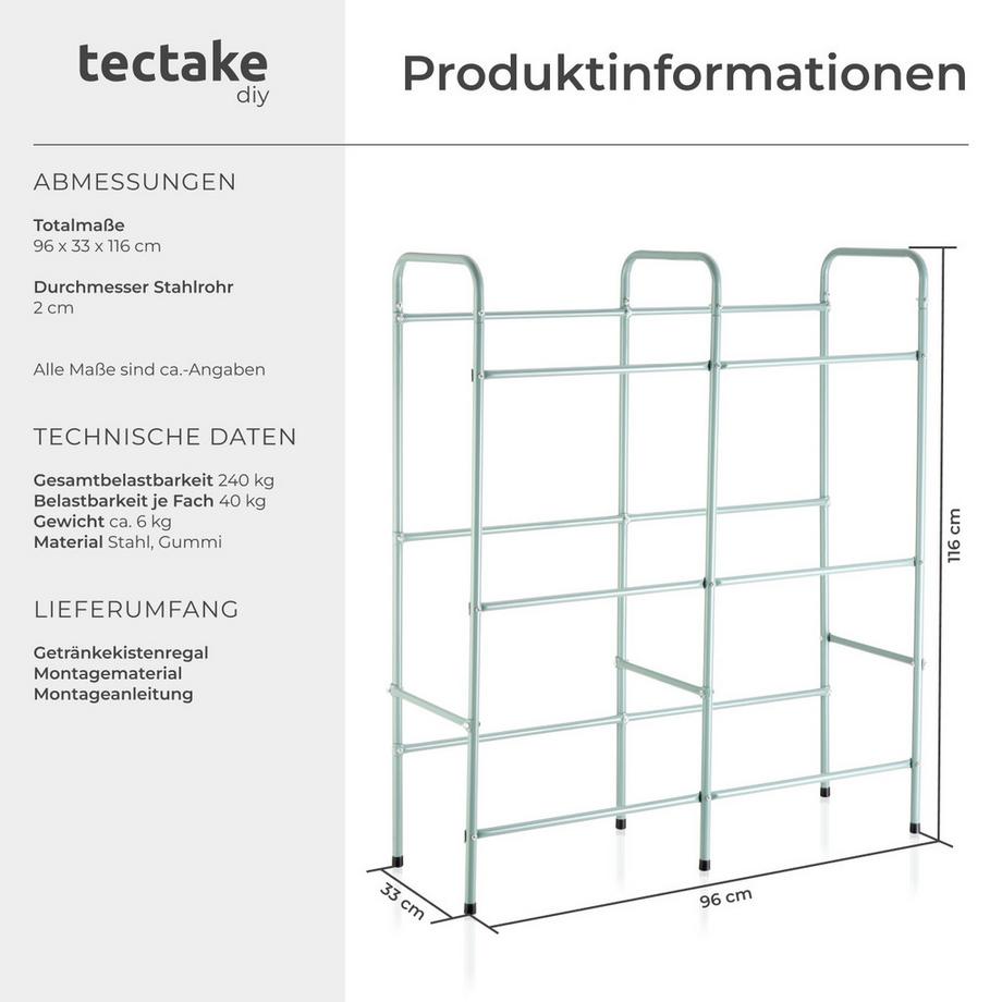 Tectake Scaffale per casse di bevande  in acciaio  