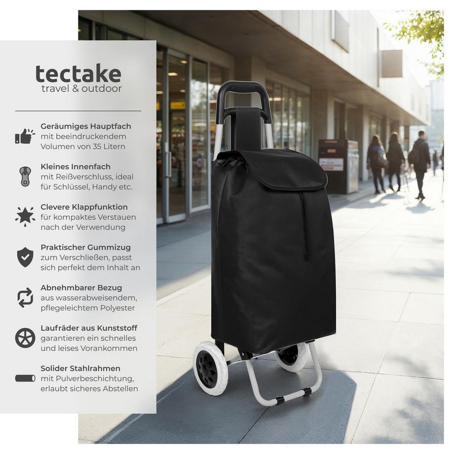 Tectake  Chariot de courses à roulettes  pliable 