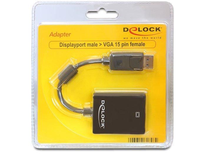 DeLock  Adapter Displayport - VGA Schwarz 