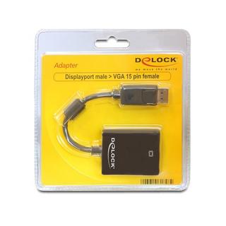 DeLock  Adapter Displayport - VGA Schwarz 