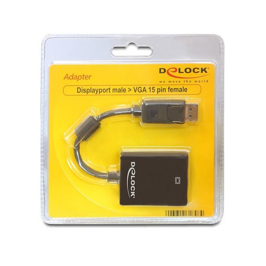 DeLock  DeLOCK 61848 cavo e adattatore video 0,125 m VGA (D-Sub) DisplayPort Nero 
