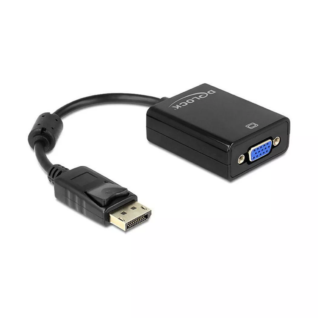 DeLock - Adaptateur  DisplayPort - VGA, One Size, Noir