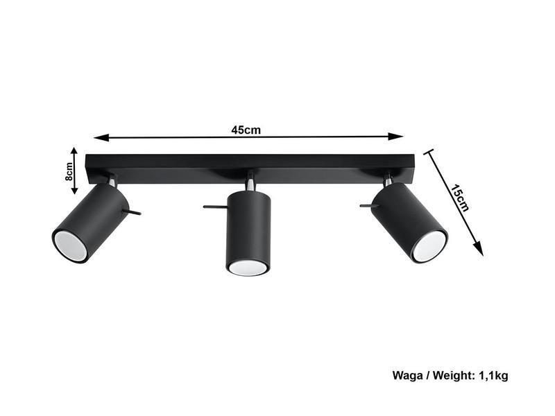 OZAIA Plafonnier 3 lampes design RANDY acier  