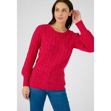 Pullover aus Alpaka-Mischung mit Strasssteinen