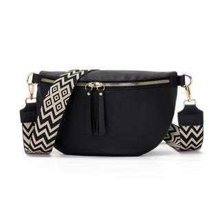 Only-bags.store Grand Sac Banane en Cuir Végan Sac Bandoulière avec Large Sangle  