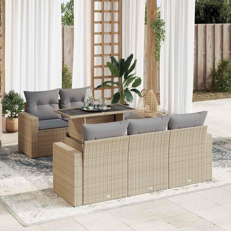 VidaXL set di divani da giardino Polirattan  