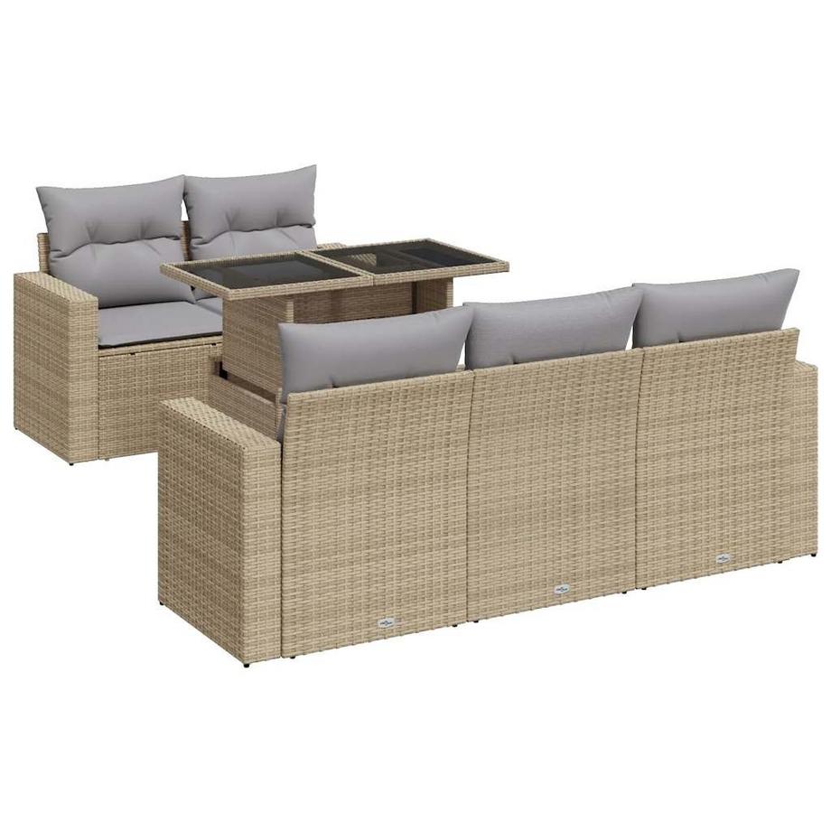 set di divani da giardino Polirattan