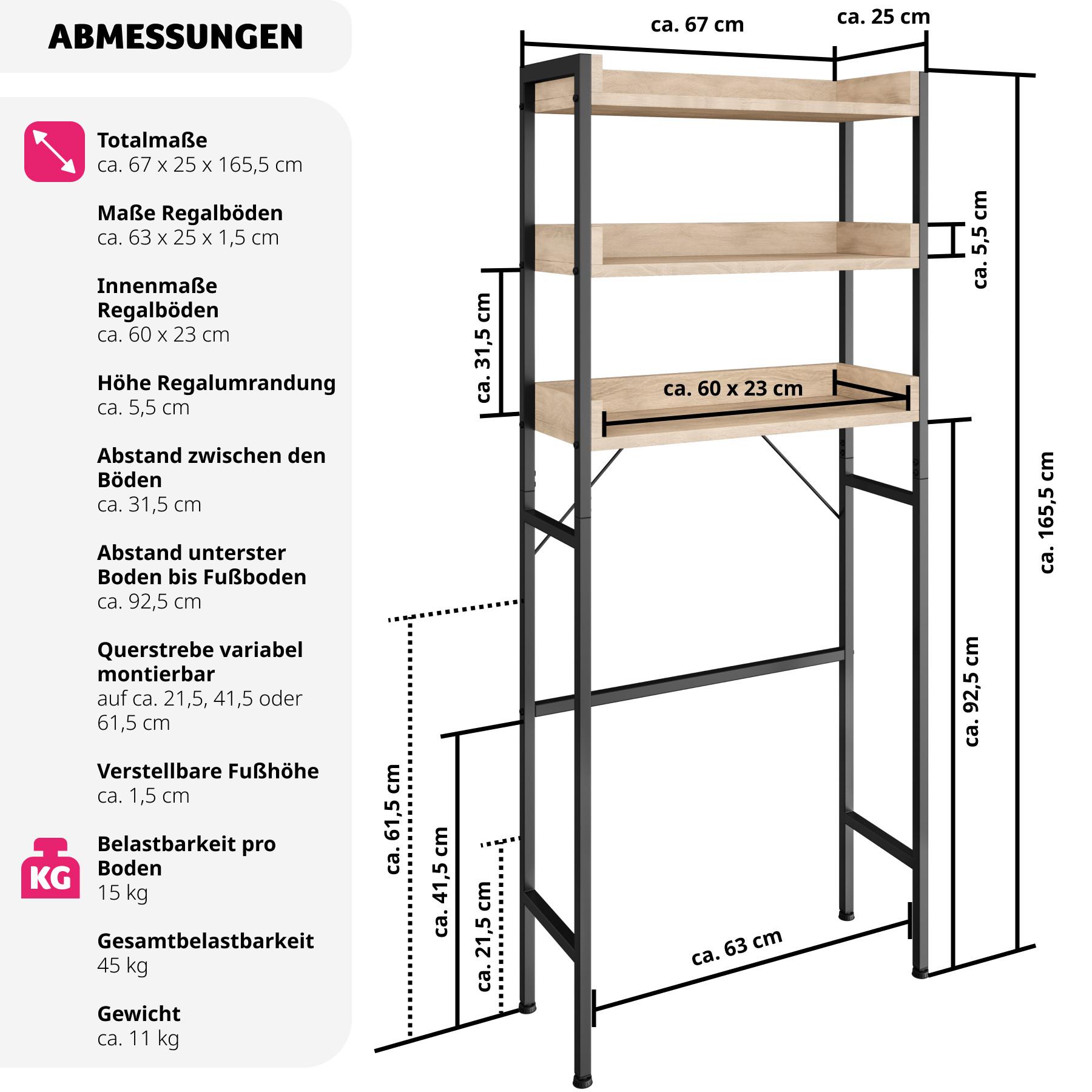 Tectake Badezimmerregal Seattle  