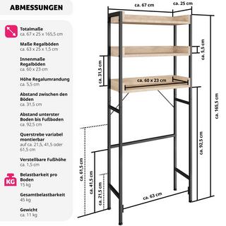 Tectake Badezimmerregal Seattle  