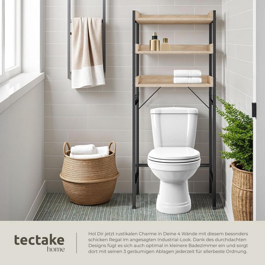 Tectake Badezimmerregal Seattle Industrial Style Holz und Stahl  