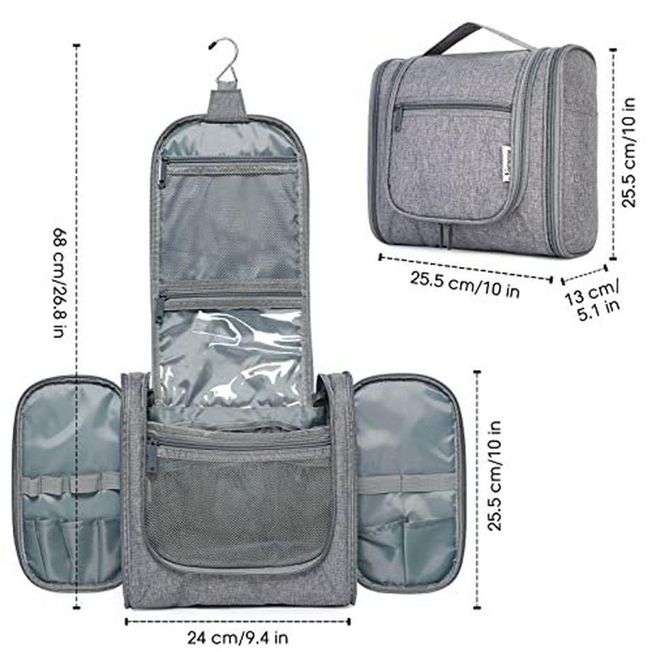 Only-bags.store  Trousse de toilette - Trousse de toilette Cosmetic Bag - Wash Bag, A-Grey (Large), Grey (large) 
