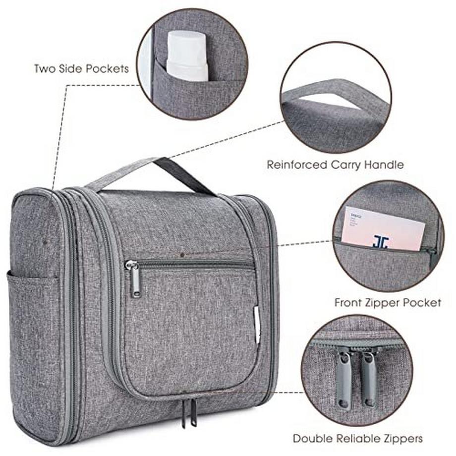Only-bags.store  Trousse de toilette - Trousse de toilette Cosmetic Bag - Wash Bag, A-Grey (Large), Grey (large) 