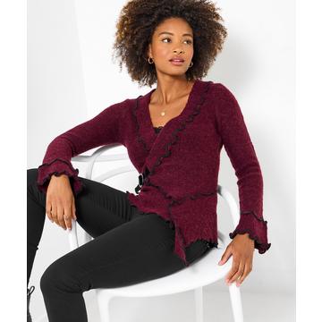 Normal geschnittener Pullover mit Wickeloptik