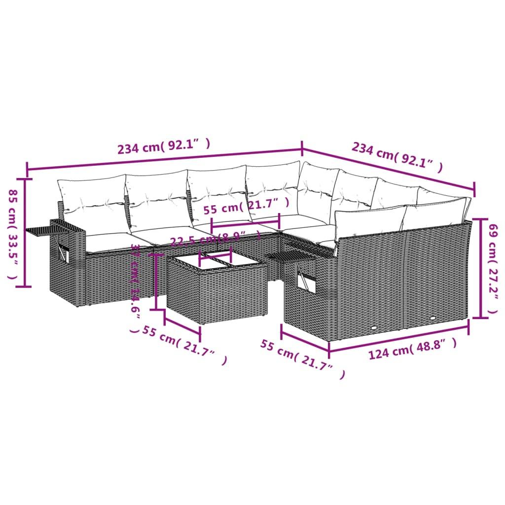 VidaXL Ensemble de canapés de jardin rotin synthétique  