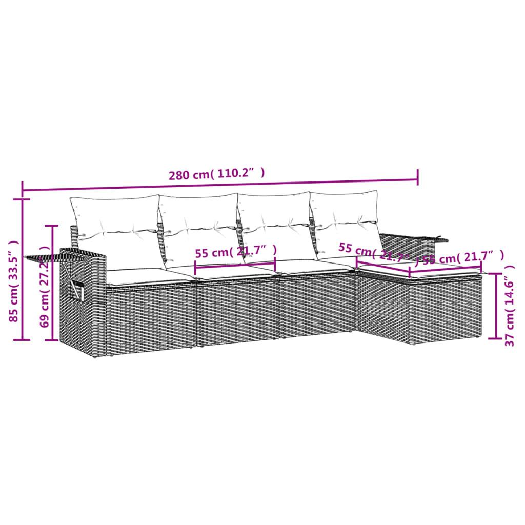 VidaXL set divano da giardino Polirattan  