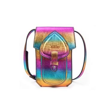 Pochette téléphone en cuir Emelyne multicolore