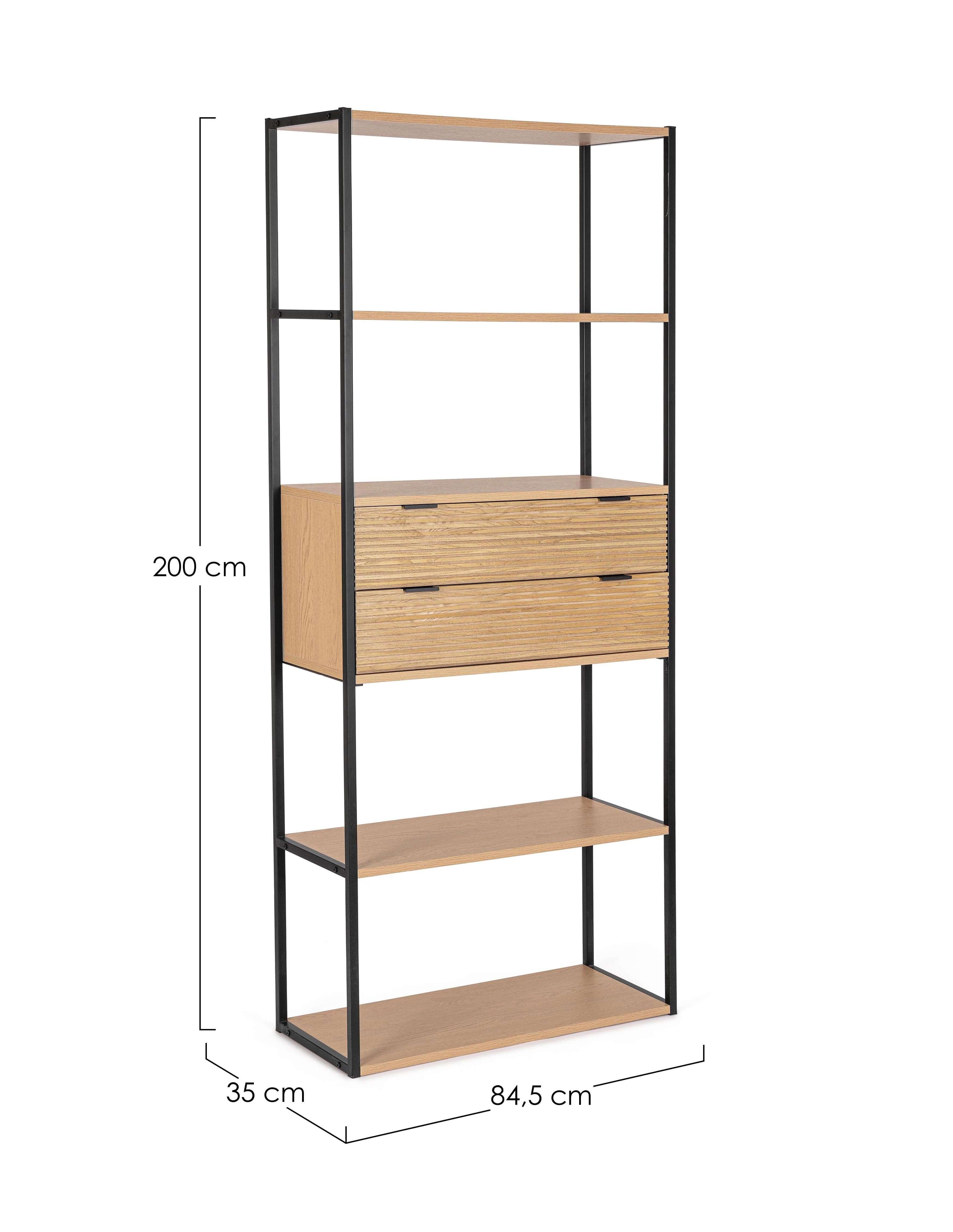 mutoni Libreria Allycia nero naturale 84x35x200  