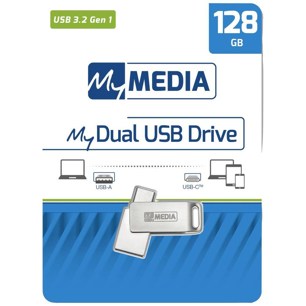 MyMedia  My Dual USB 3.2 Gen 1 /USB C Drive 128GB USB-Stick 128 GB Silber  USB 3.2 Gen 1 (USB 3.0), USB-C® 