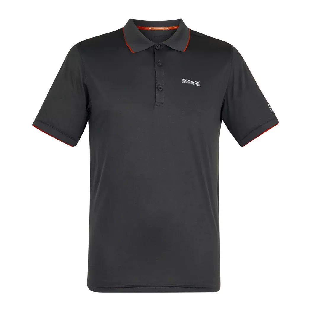 Regatta - Poloshirt Remex Ii Kurzärmlig, XL, Schwarz / Orange