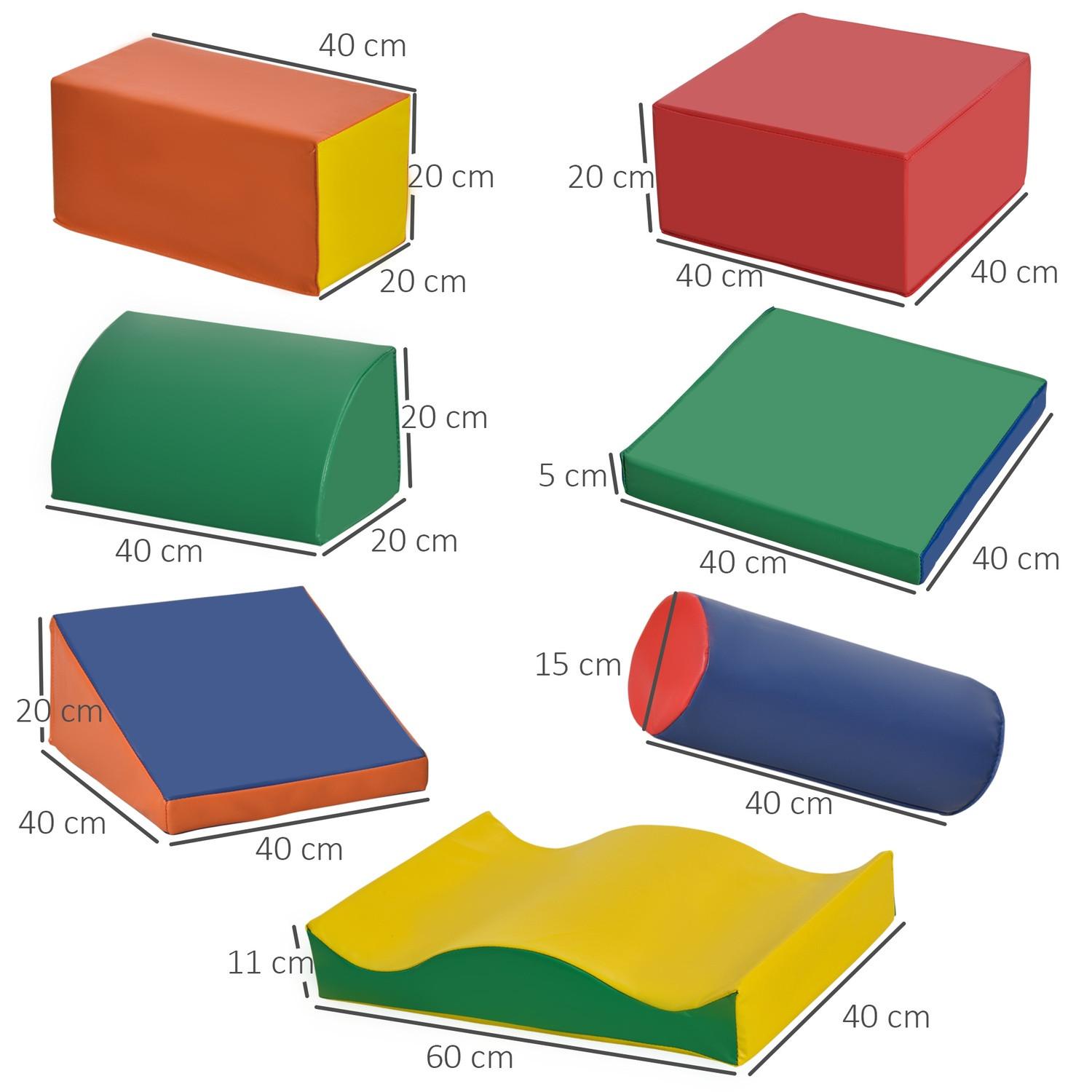 Northio  7 Pz. Mattoncini Morbidi, Set Di Mattoncini, Mattoncini In Schiuma Per Correre E Arrampicarsi, Mattoncini Giganti, Mattoncini Morbidi, Pelle Artificiale, Colorato 