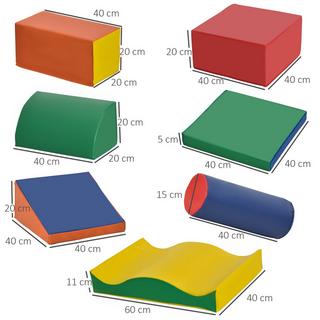 Northio  7 Pz. Mattoncini Morbidi, Set Di Mattoncini, Mattoncini In Schiuma Per Correre E Arrampicarsi, Mattoncini Giganti, Mattoncini Morbidi, Pelle Artificiale, Colorato 