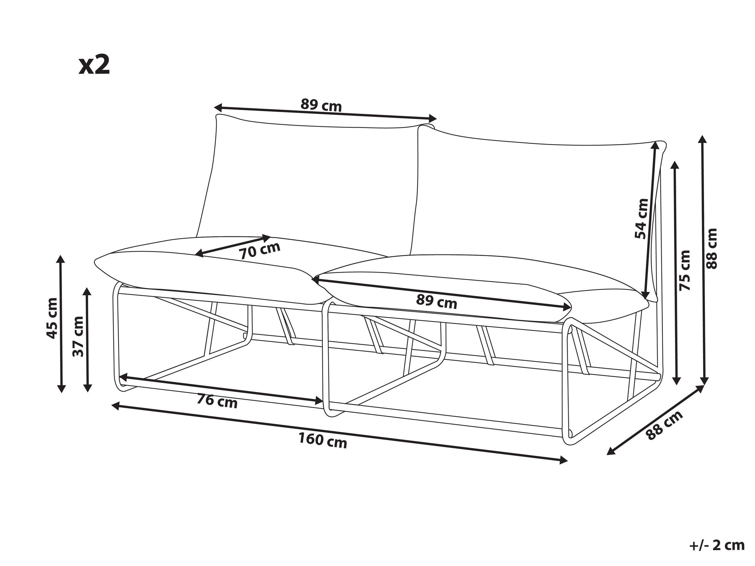 Beliani Set lounge pour jardin en Acier Industriel PICO  