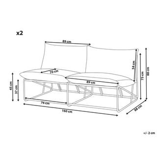 Beliani Set lounge pour jardin en Acier Industriel PICO  