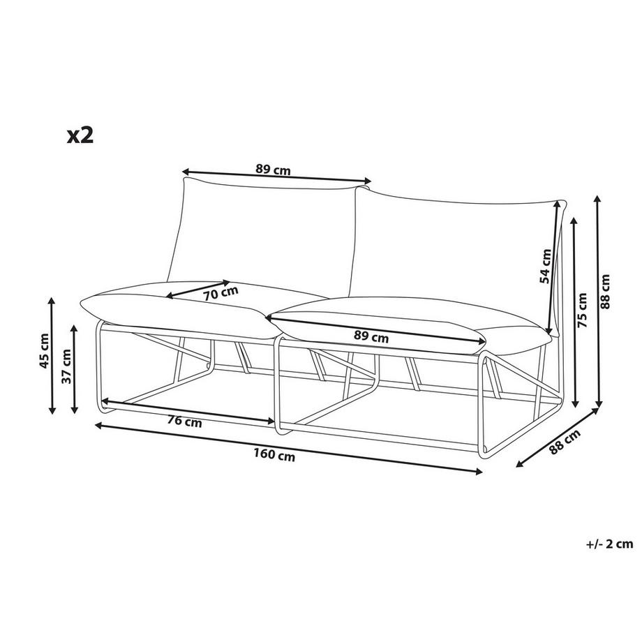 Beliani Lounge Set aus Stahl Industriell PICO  
