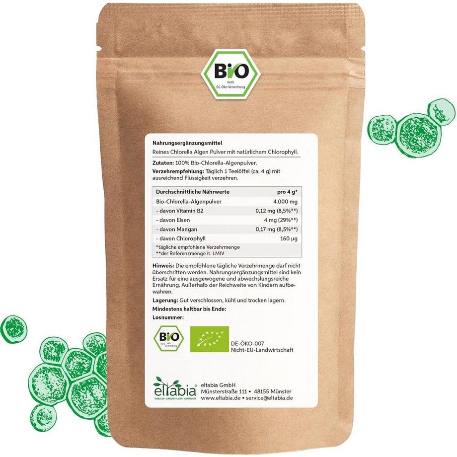 Eltabia  Poudre de chlorella bio 