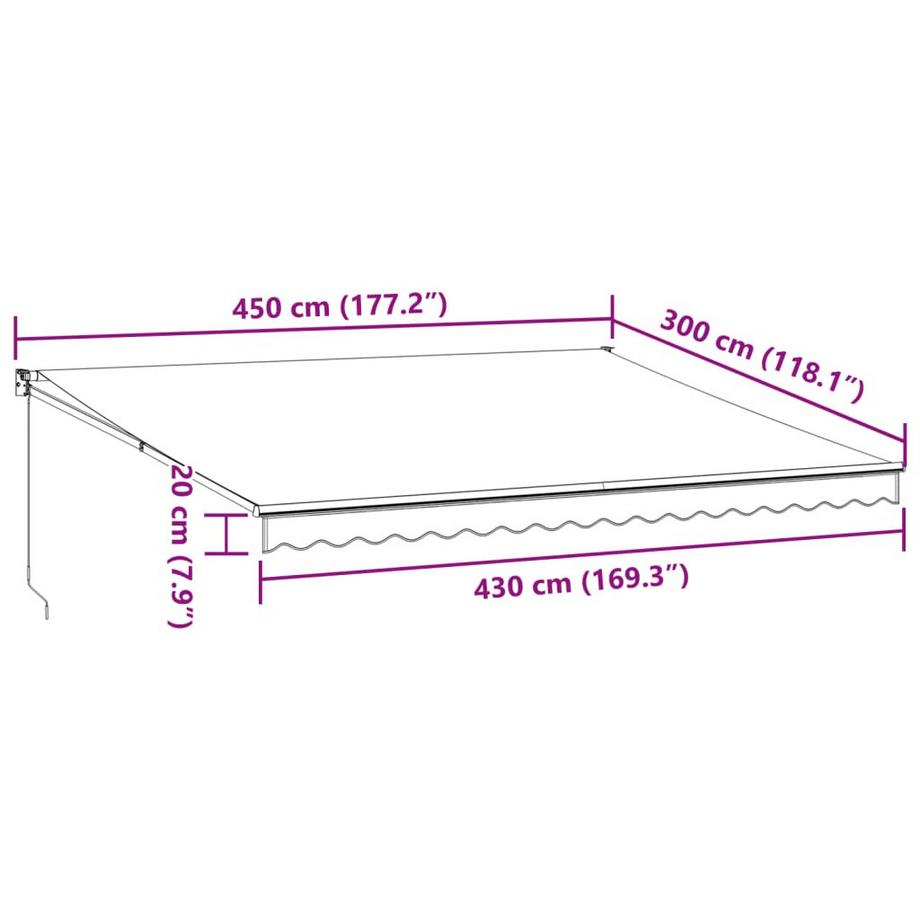 VidaXL Einziehbare markise aluminium  