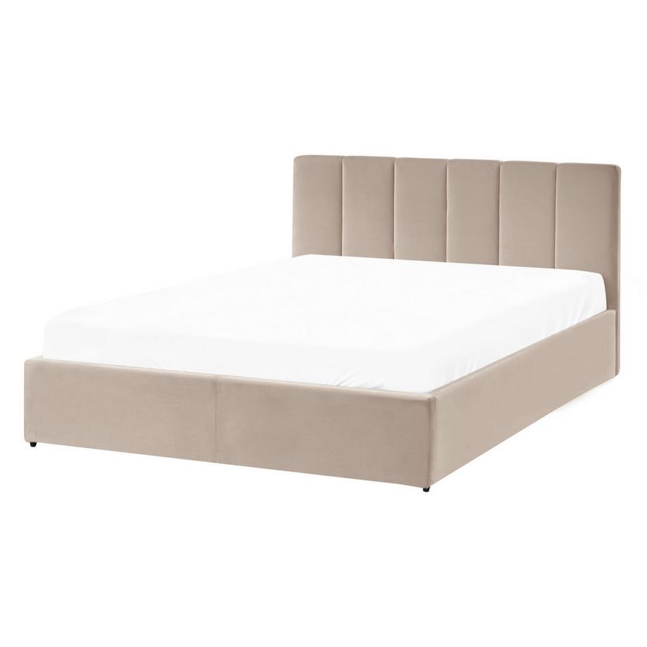 Beliani Letto contenitore en Velluto  DREUX  