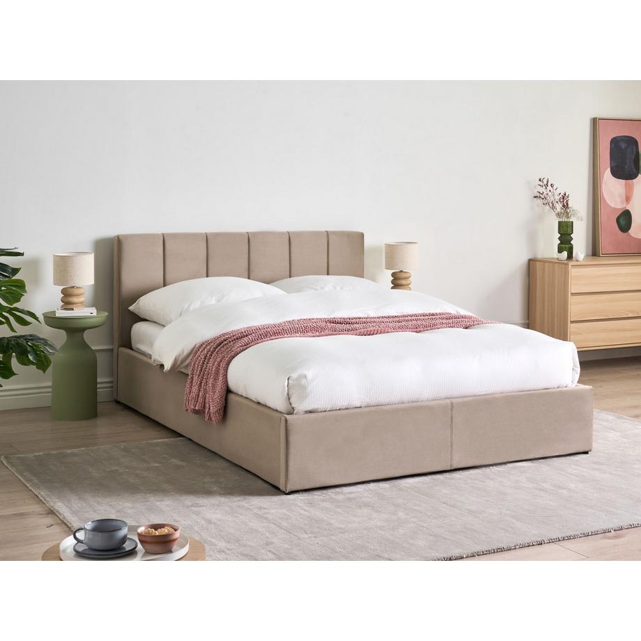 Beliani Letto contenitore en Velluto  DREUX  