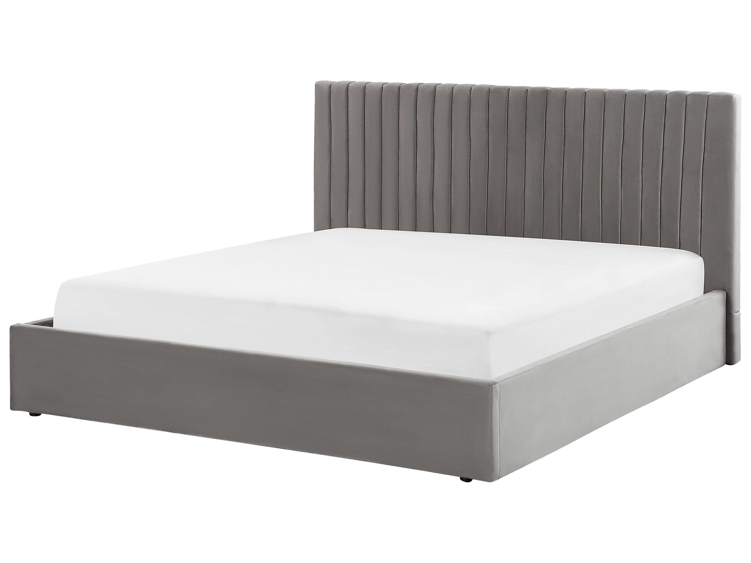 Beliani Bett mit Bettkasten aus Samtstoff Modern VION  