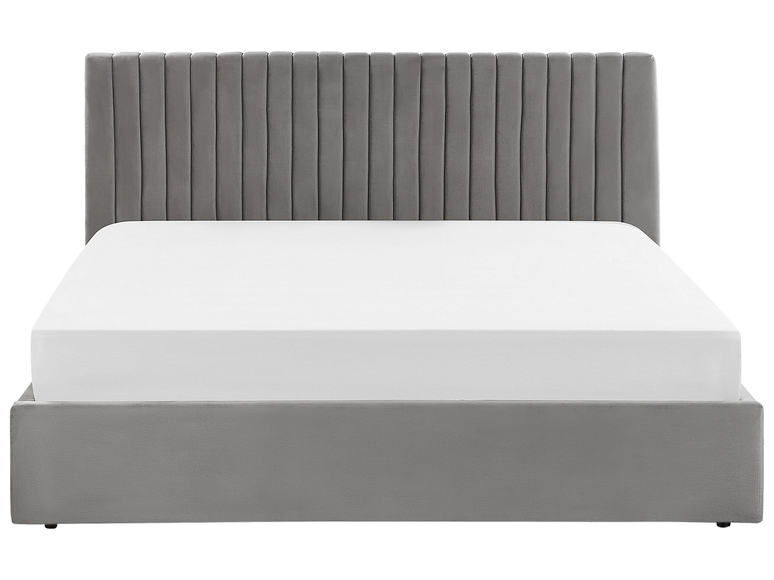 Beliani Bett mit Bettkasten aus Samtstoff Modern VION  