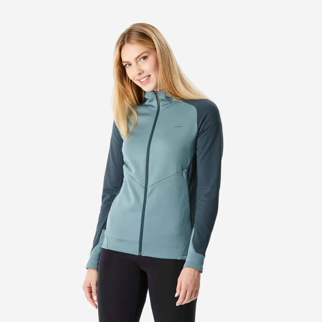 QUECHUA - Fleece - MH520, für Damen, Seegrau, Größe XL