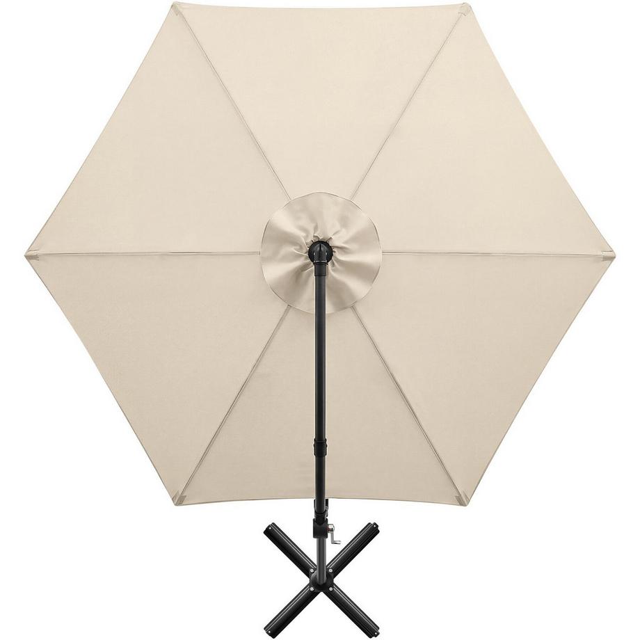 Tectake Ampelschirm Artemis 360 Grad drehbar, stufenlos neigbar wasserabweisend UV-Schutz 50+  