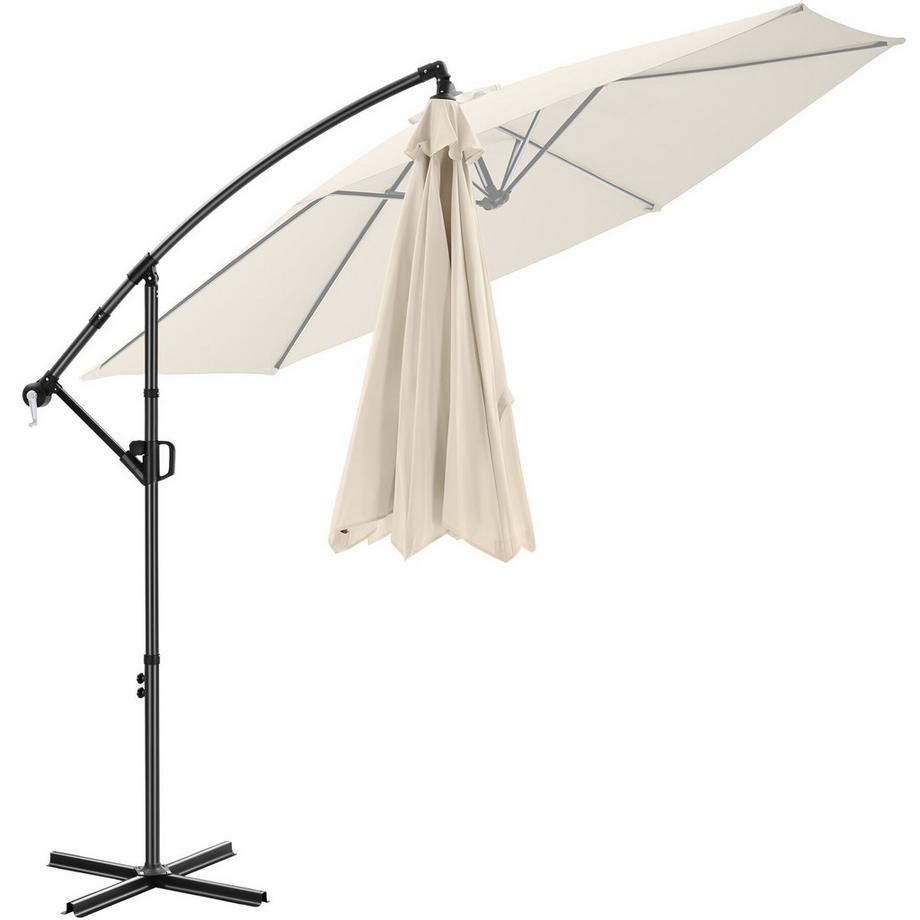 Tectake Ampelschirm Artemis 360 Grad drehbar, stufenlos neigbar wasserabweisend UV-Schutz 50+  