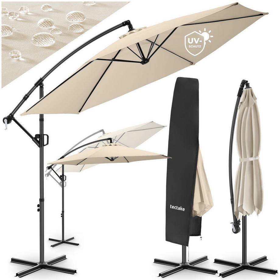 Ampelschirm Artemis 360 Grad drehbar, stufenlos neigbar wasserabweisend UV-Schutz 50+
