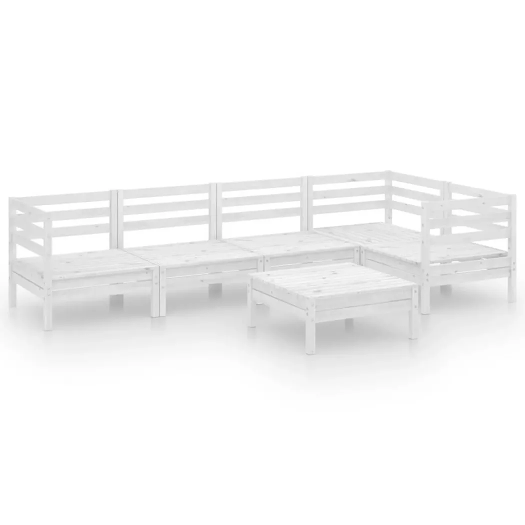 VidaXL - Garten-lounge-set kiefernholz, One Size, Weiss