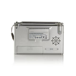 Nedis  Weltradio | Tragbares Design | AM / FM / SW | Batterieantrieb / Stromadapter | Digital | 1,5 w | Kopfhörerbuchse | Wecker | Schlaftimer | Grau 