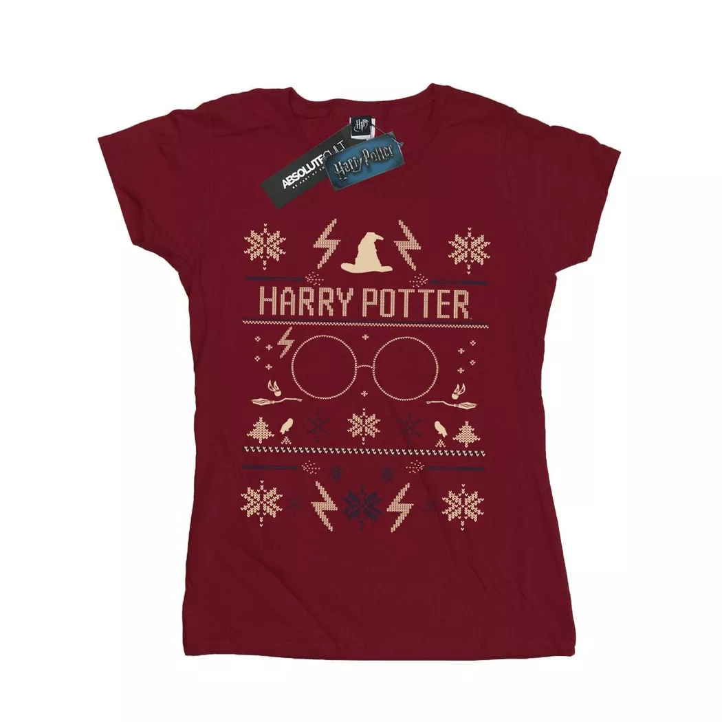 HARRY-POTTER - TShirt, für Damen, Weinrot, Größe L