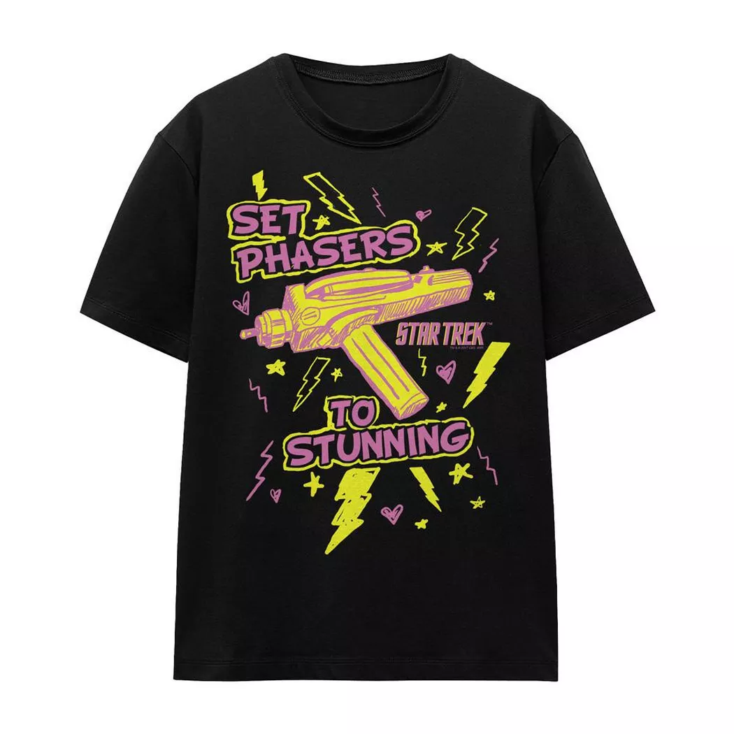 Star Trek - Set Phasers TShirt, für Damen, Schwarz, Größe XXL