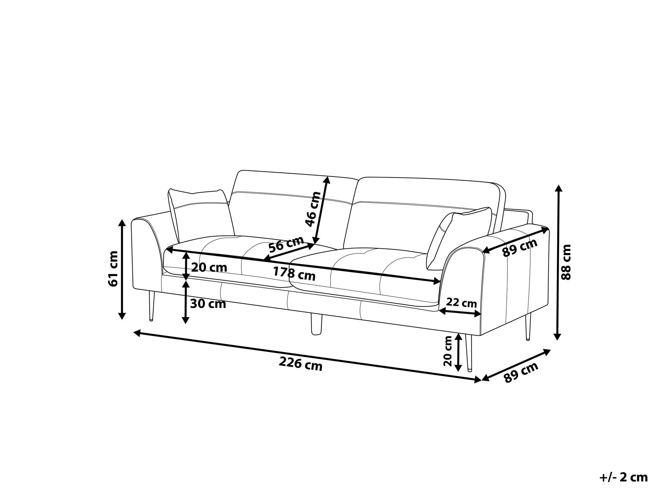 Beliani 3 Sitzer Sofa aus Echtleder Modern TORGET  