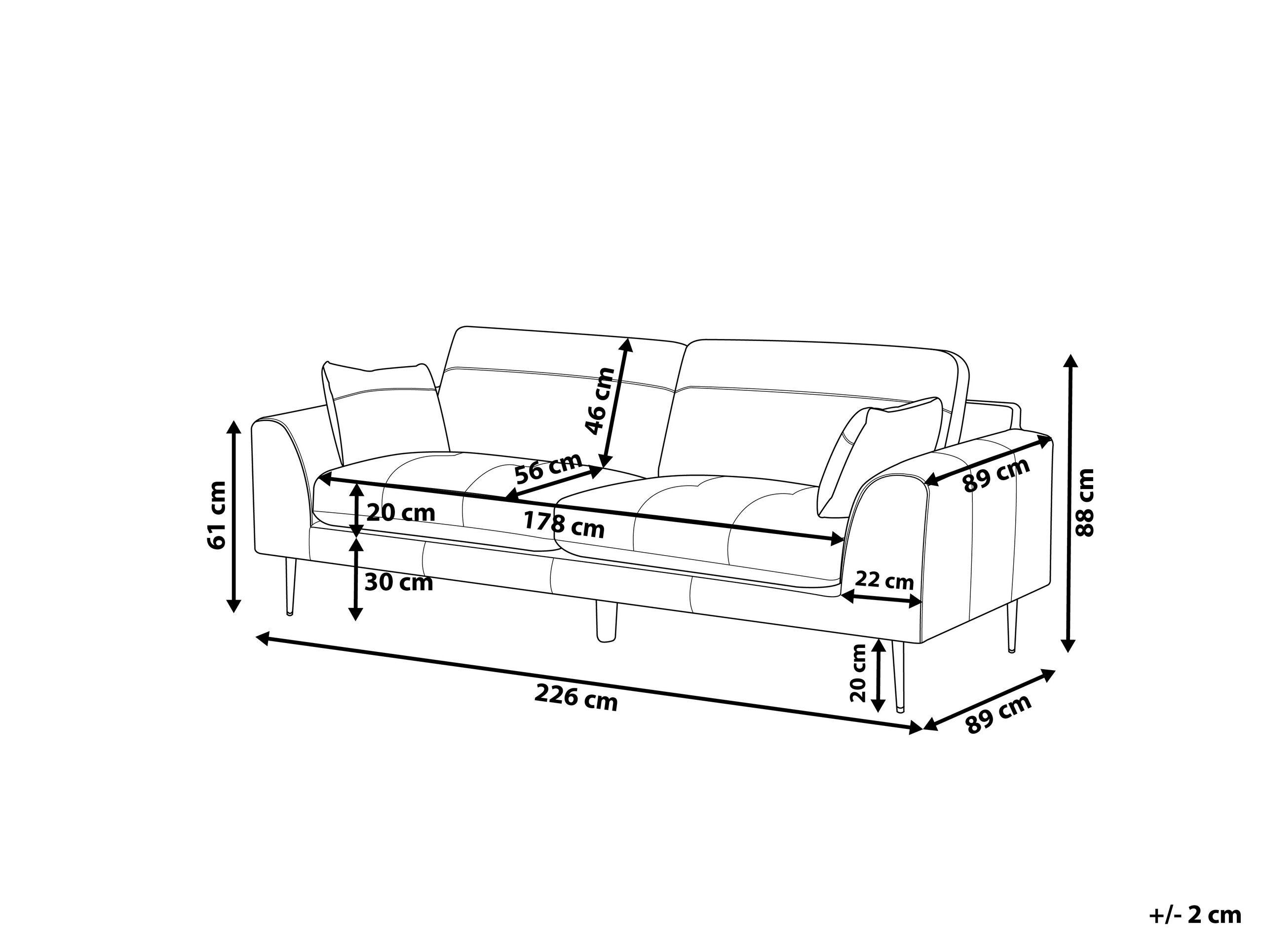 Beliani 3 Sitzer Sofa aus Echtleder Modern TORGET  